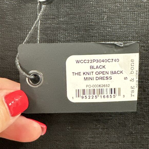 Rag & Bone Nwt Classic‎ Black Mini Dress Sm Open Back Minimal Short Sleeve $195 - Picture 7 of 10